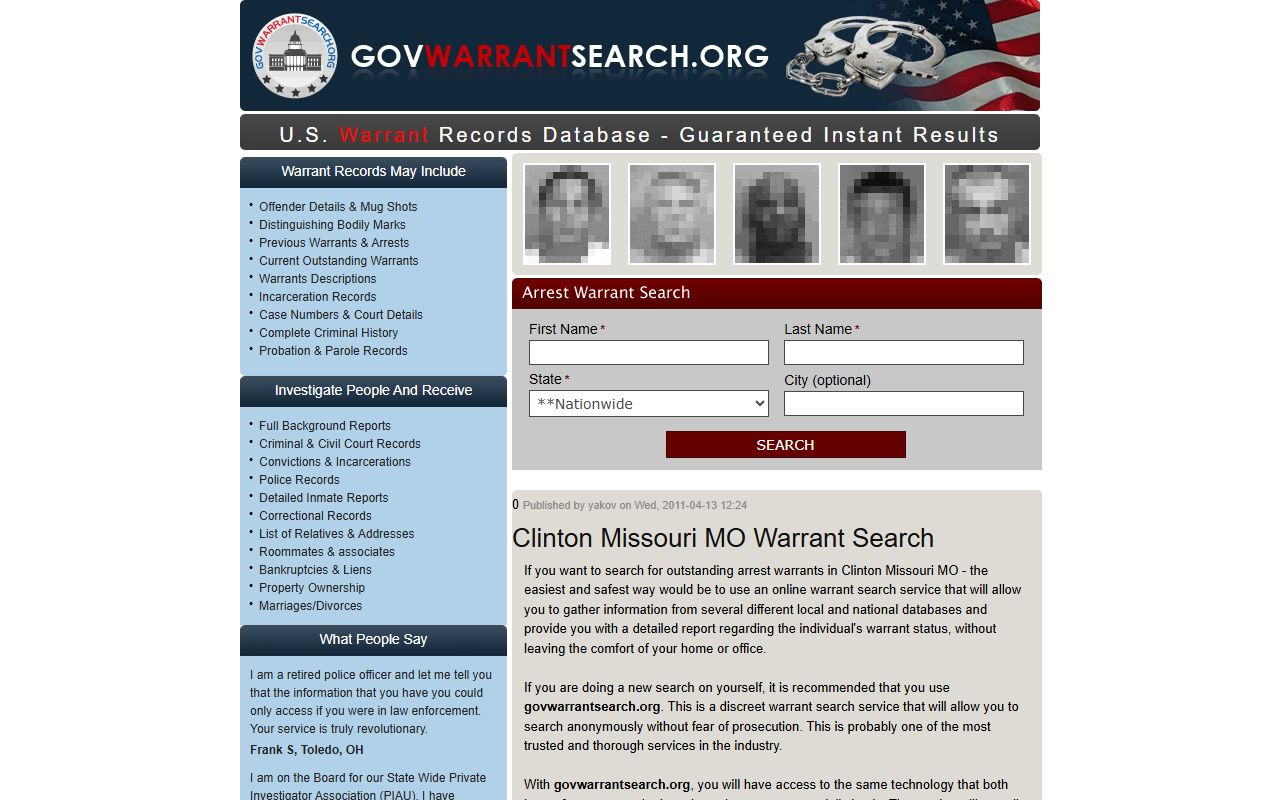Clinton County Missouri warrant records and inmate search