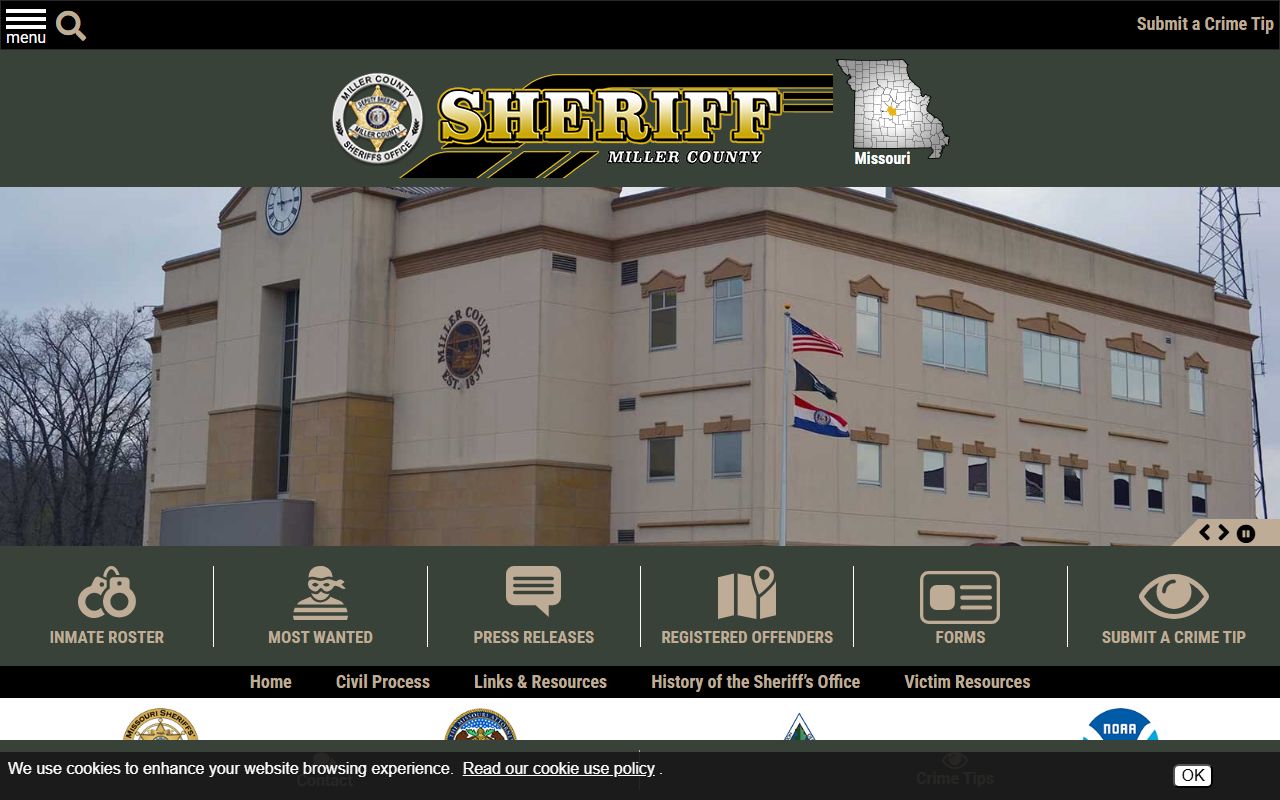 Miller County Sheriff warrant records office in Tuscumbia Missouri