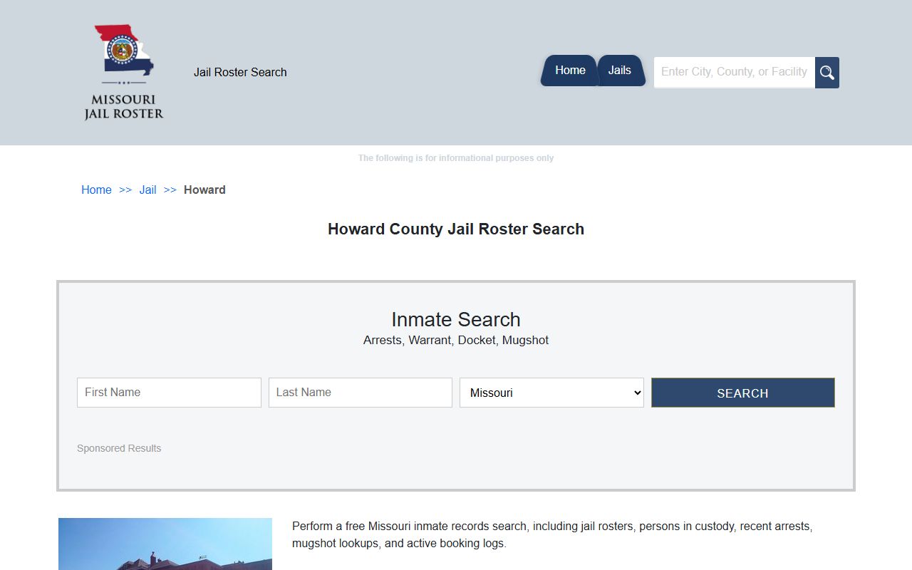 Howard County Missouri jail inmate and warrant records search