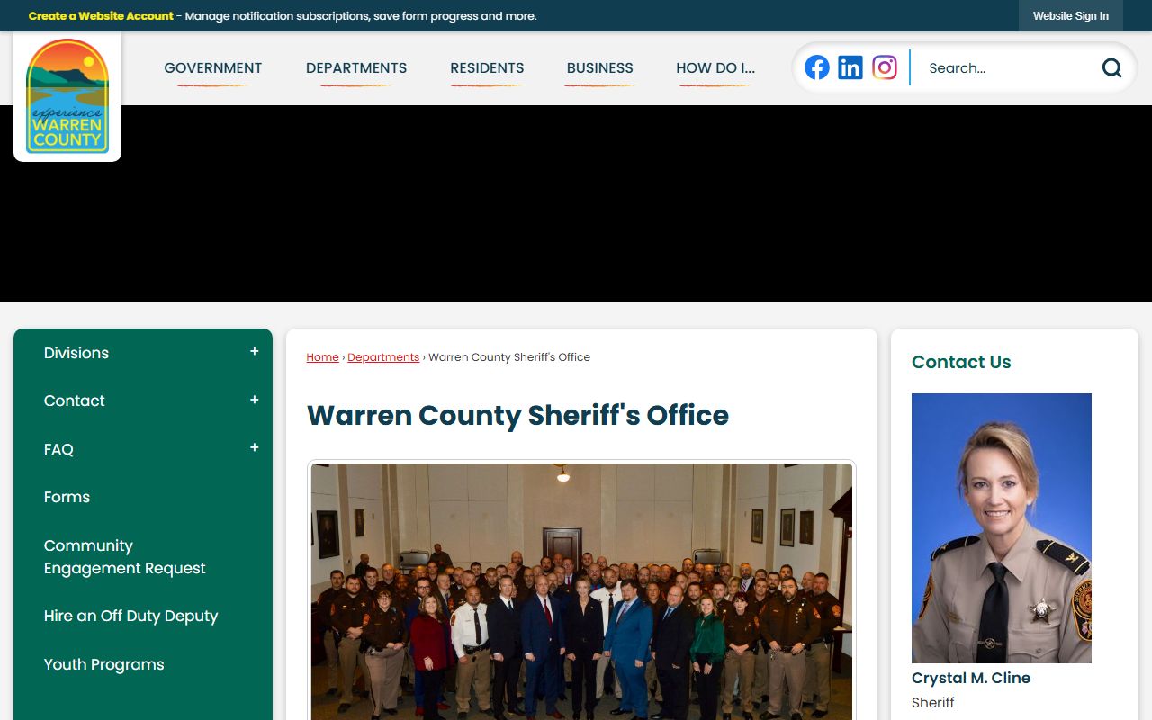 Warren County Missouri Sheriff warrant records office in Warrenton
